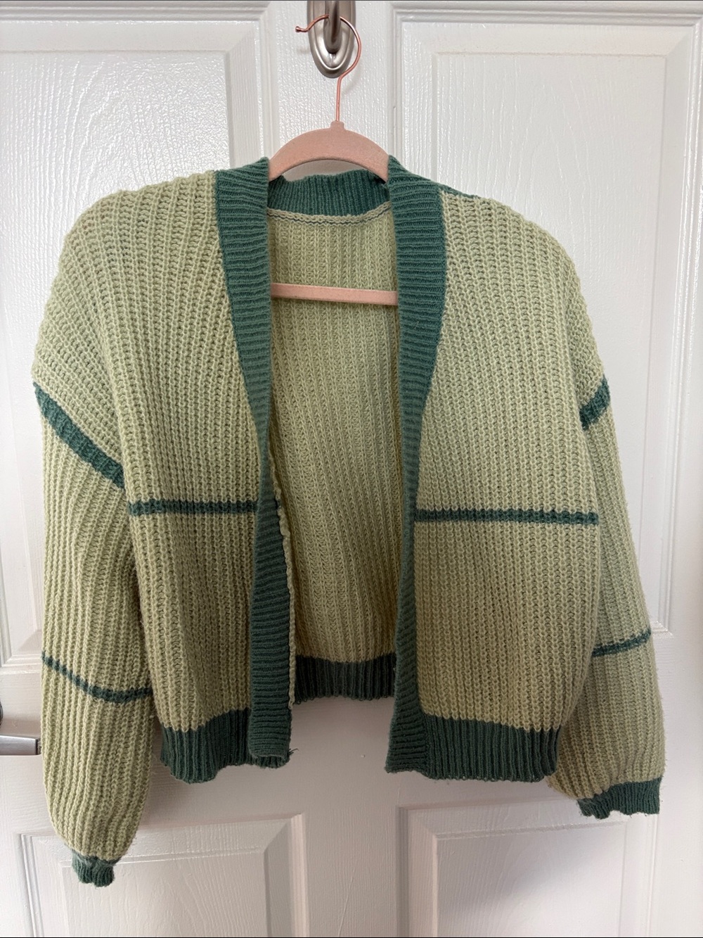 Green cardigan